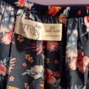 NEW WITH TAGS TERRA&SKY PEASANT TOP FLORAL PRINT SIZE 2X 20W-22W 100% POLYEPRINT